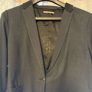 T Tahari Charcoal Blazer with Black Accents